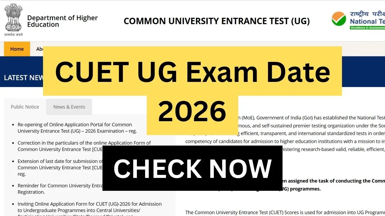 CUET UG Exam Date 2026
