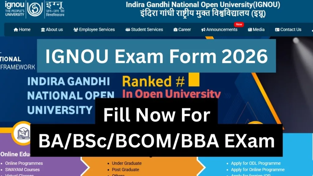 IGNOU Exam Form 2026