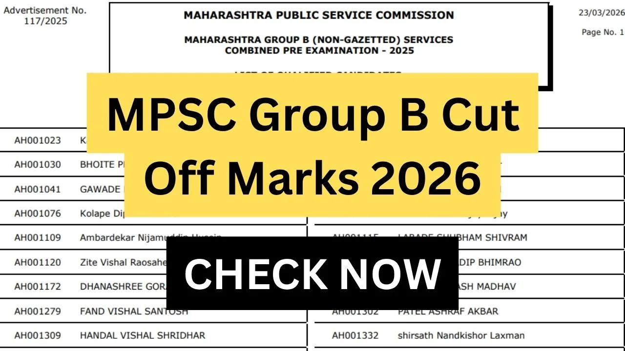MPSC Group B Cut Off Marks 2026