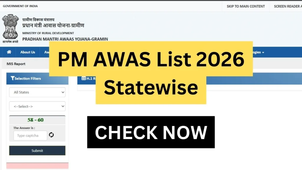 PM AWAS List 2026 Statewise
