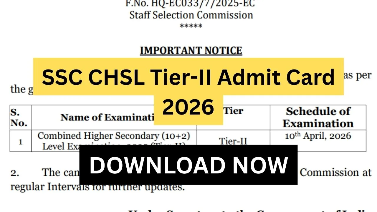 SSC CHSL Tier-II Admit Card 2026