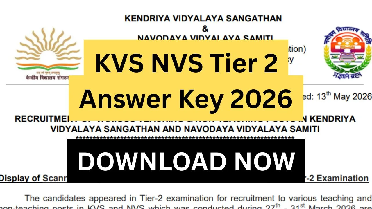 KVS NVS Tier 2 Answer Key 2026