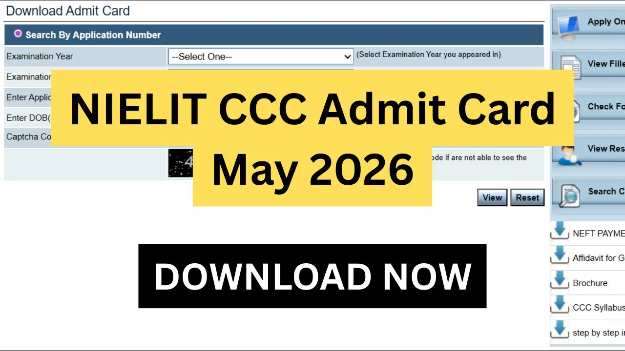 NIELIT CCC Admit Card May 2026