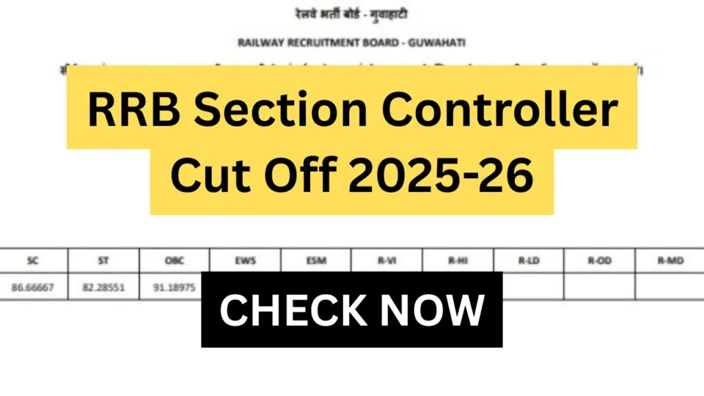 RRB Section Controller Cut Off 2025-26